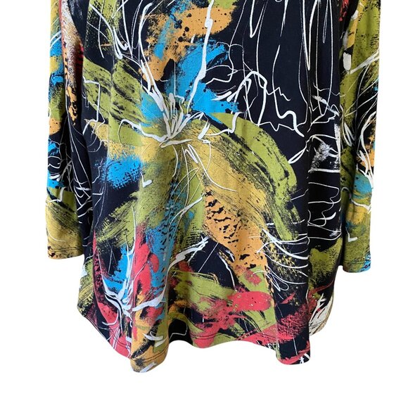 Vintage Jess & Jane Artsy Bold Shirt Abstract Statement Funky Lagenlook USA-XL - Picture 4 of 12